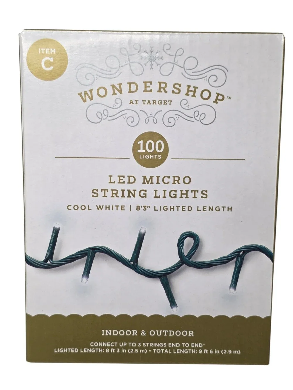 Wondershop At Target 100 Count LED Micro String Christmas Lights Cool White